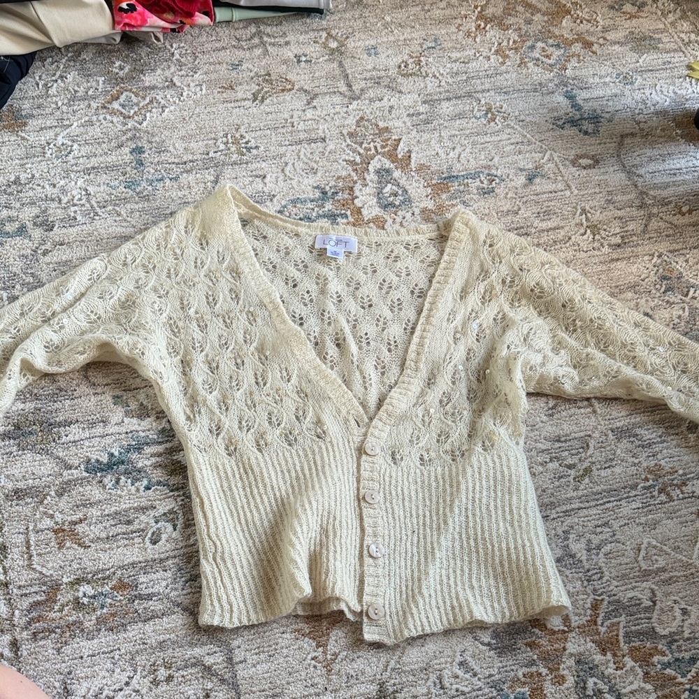 LOFT Beige Lace Women's Cardigan
